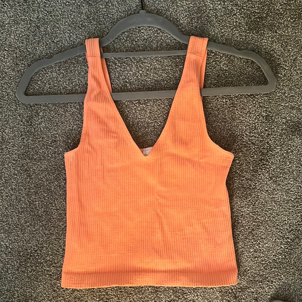 Nikibiki Orange Ribbed Crop Top